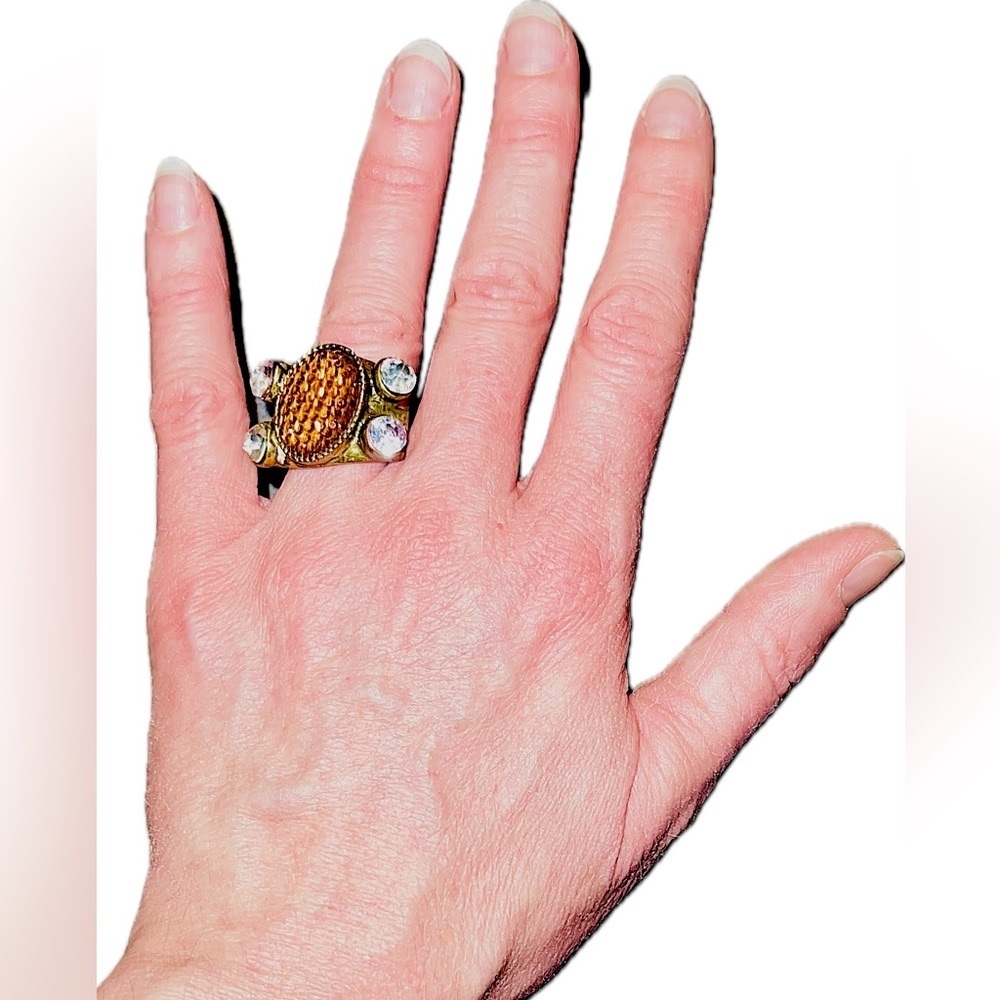 Vintage costume jewelry adjustable ring